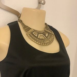 Vintage Brass Cleopatra Inspired Statement Bib Necklace